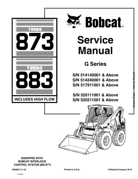 bobcat skid steer 873 manual|873g bobcat specs.